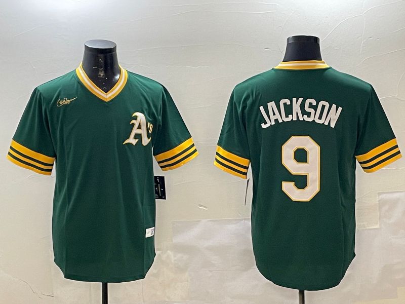 Men Oakland Athletics #9 Jackson Green Throwback 2025 Nike MLB Jersey style 1